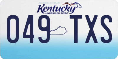 KY license plate 049TXS