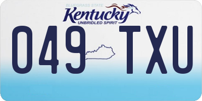 KY license plate 049TXU