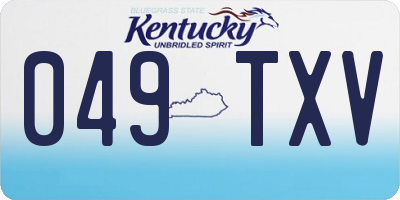 KY license plate 049TXV