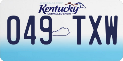 KY license plate 049TXW