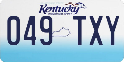 KY license plate 049TXY