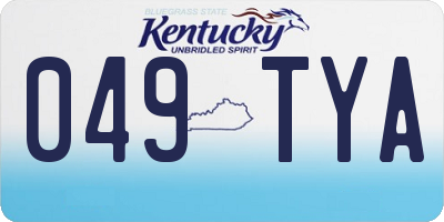 KY license plate 049TYA