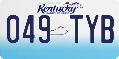 KY license plate 049TYB