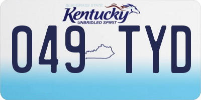 KY license plate 049TYD
