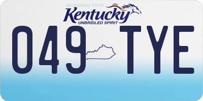 KY license plate 049TYE