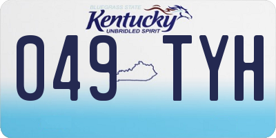 KY license plate 049TYH