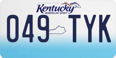KY license plate 049TYK