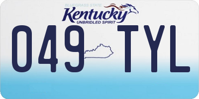 KY license plate 049TYL
