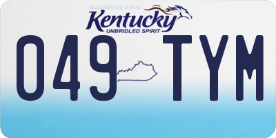 KY license plate 049TYM