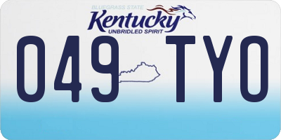 KY license plate 049TYO