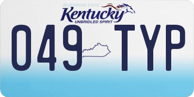 KY license plate 049TYP