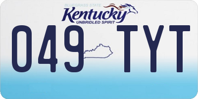 KY license plate 049TYT
