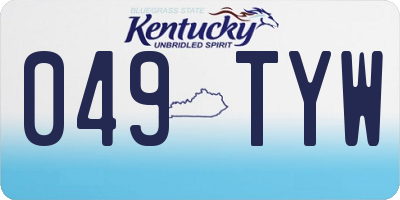KY license plate 049TYW