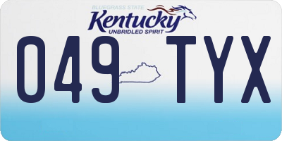 KY license plate 049TYX