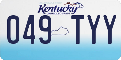 KY license plate 049TYY