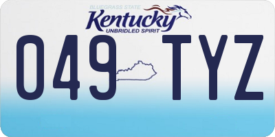 KY license plate 049TYZ