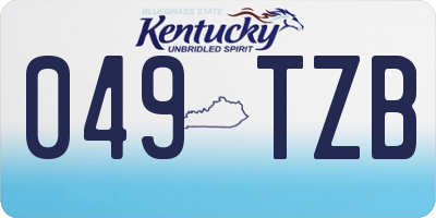 KY license plate 049TZB