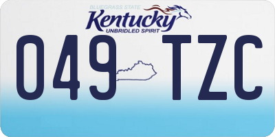 KY license plate 049TZC