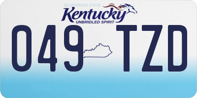 KY license plate 049TZD