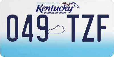 KY license plate 049TZF