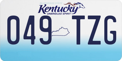 KY license plate 049TZG