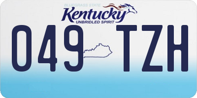 KY license plate 049TZH