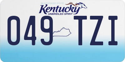 KY license plate 049TZI
