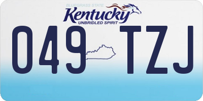 KY license plate 049TZJ