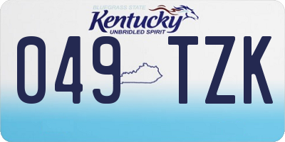 KY license plate 049TZK