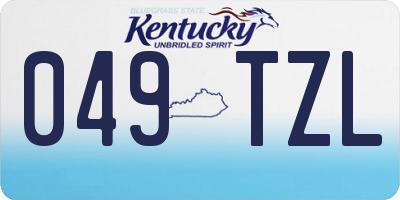 KY license plate 049TZL