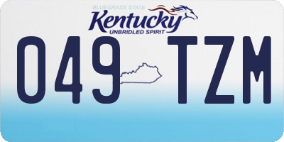 KY license plate 049TZM