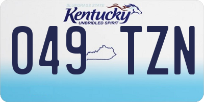 KY license plate 049TZN