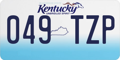 KY license plate 049TZP