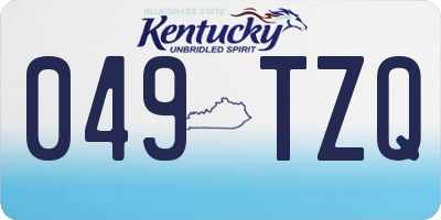 KY license plate 049TZQ