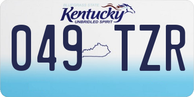 KY license plate 049TZR