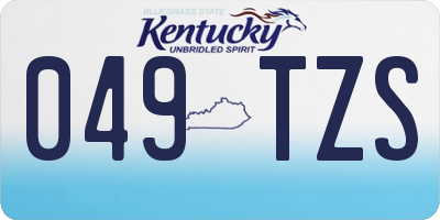 KY license plate 049TZS