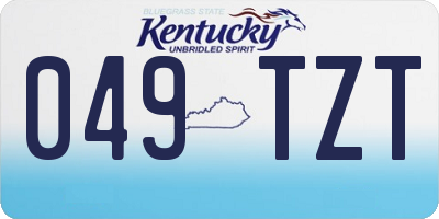 KY license plate 049TZT