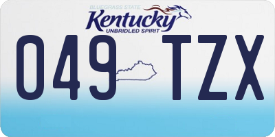 KY license plate 049TZX