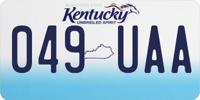 KY license plate 049UAA