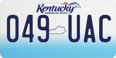 KY license plate 049UAC