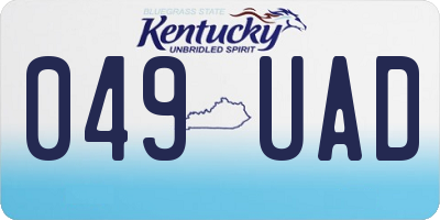 KY license plate 049UAD
