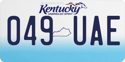 KY license plate 049UAE