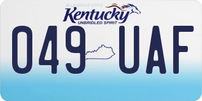 KY license plate 049UAF