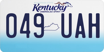 KY license plate 049UAH