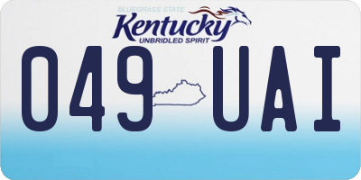 KY license plate 049UAI