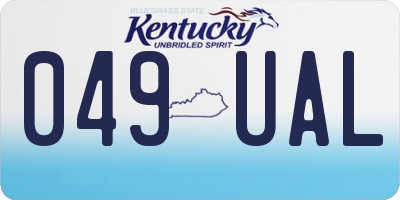 KY license plate 049UAL
