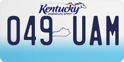 KY license plate 049UAM