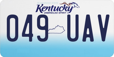 KY license plate 049UAV