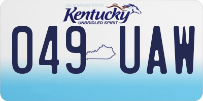 KY license plate 049UAW