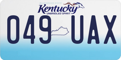 KY license plate 049UAX